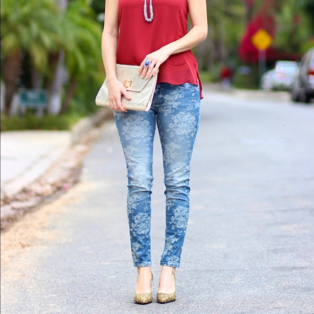 Cult of Individuality Teaser Skinny Floral Jean 30